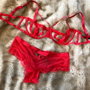 Sexy Red Victoria’s Secret Lingerie Set
